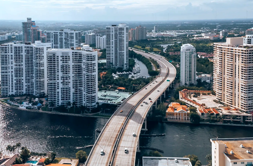 Aventura luxury condo towers and wine refrigeration repair area
