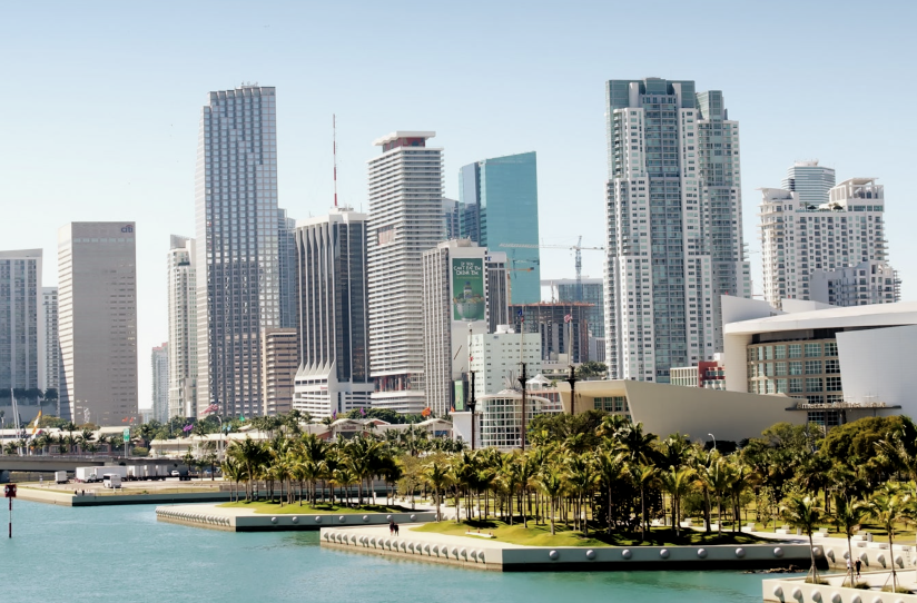 Downtown Miami mixed-use towers and wine cooler repair service area